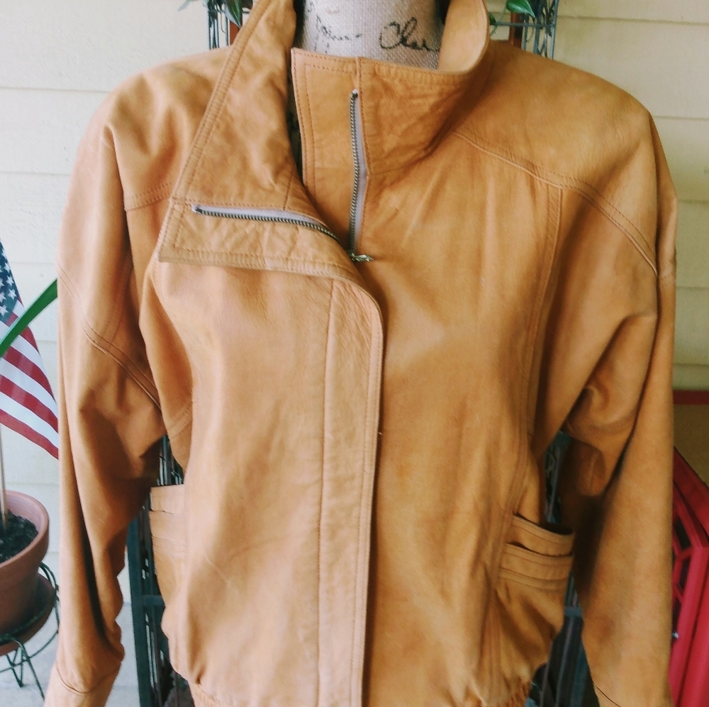 Leather Bomber style jacket